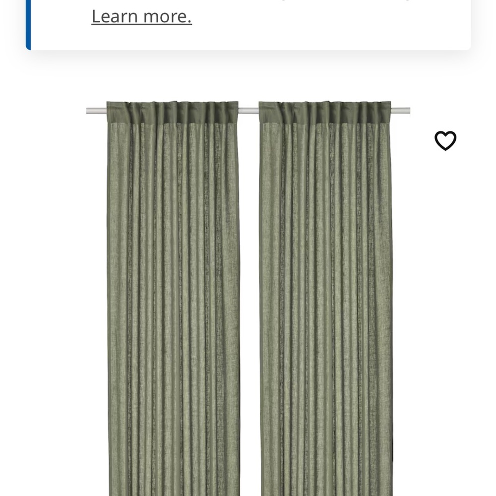 IKEA dytag green linen Curtains